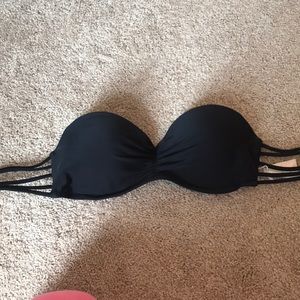 Black strapless swimsuit top